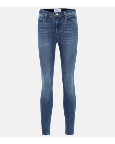 FRAME High-Rise Skinny Jeans Le High - Blau