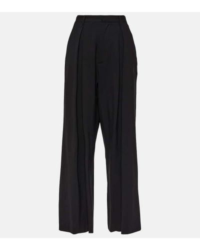 GIUSEPPE DI MORABITO Wool-blend Wide-leg Pants - Black