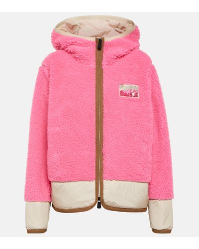 3 MONCLER GRENOBLE Hooded Fleece Jacket - Pink