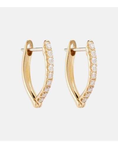 Melissa Kaye Cristina Small 18kt Gold Earrings With Diamonds - Metallic