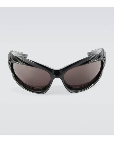 Balenciaga Extreme Logo-decal Sunglasses - Gray