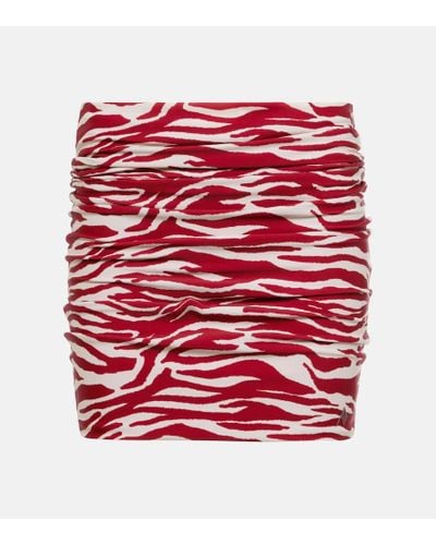 The Attico Zebra-print Miniskirt - Red