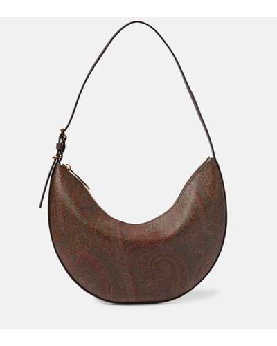 Etro Medium Paisley Leather Shoulder Bag - Brown
