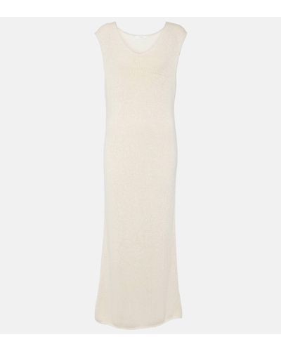 The Row Folosa Knitted Silk Maxi Dress - White