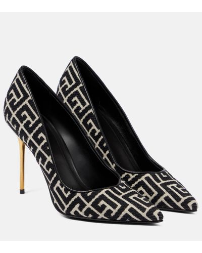 Balmain Monogram Court Shoes 90 - Black