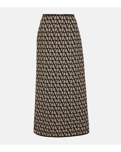 Valentino Toile Iconographe Midi Skirt - Natural