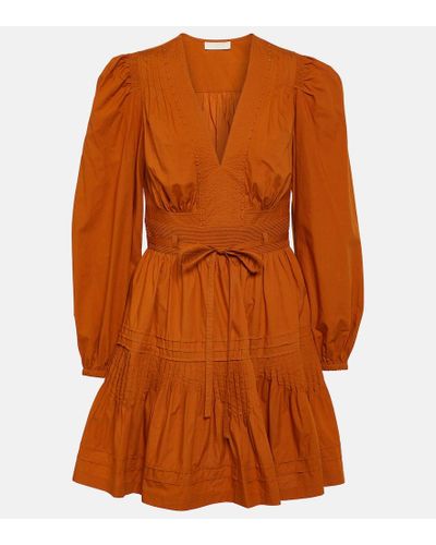 Ulla Johnson Rosalind Cotton Poplin Minidress - Orange