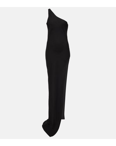 Monot One-shoulder Chiffon Maxi Dress - Black