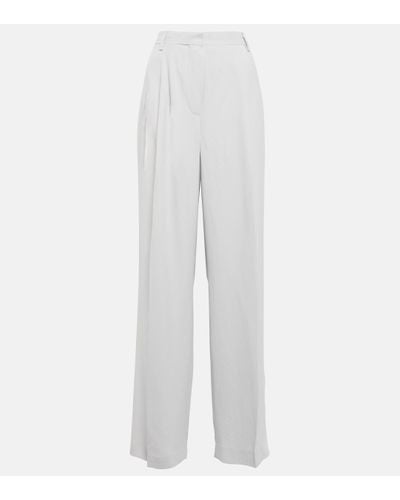Dries Van Noten Pantalon ample plisse - Blanc