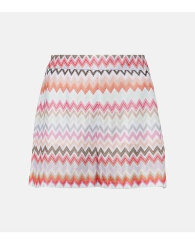 Missoni Shorts de mezcla de algodon en zigzag - Rosa