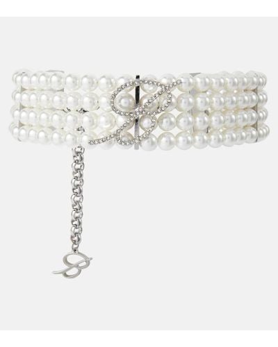 Blumarine Choker con perle bijoux - Bianco