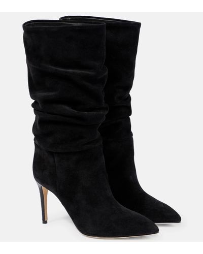 Black suede top slouch boots uk