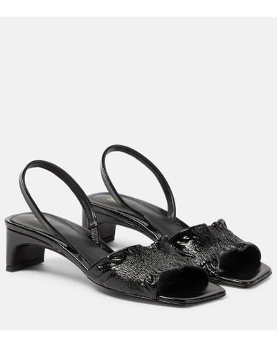 Totême The Gathered Scoop-heel Leather Sandals - Black