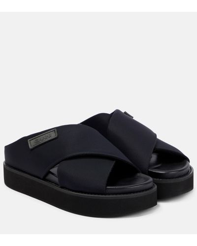 Ganni Crossover Platform Scuba Sandals - Black