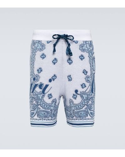 Amiri Jacquard Cotton Shorts - Blue