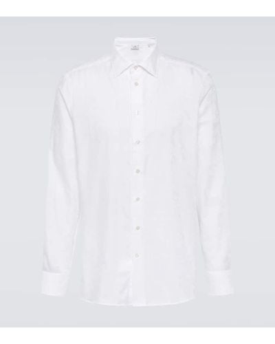 Etro Camicia in cotone con stampa paisley - Bianco