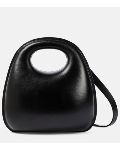 Lemaire Egg Leather Shoulder Bag - Black