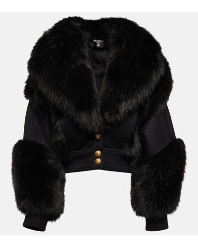 Balmain store fur coat