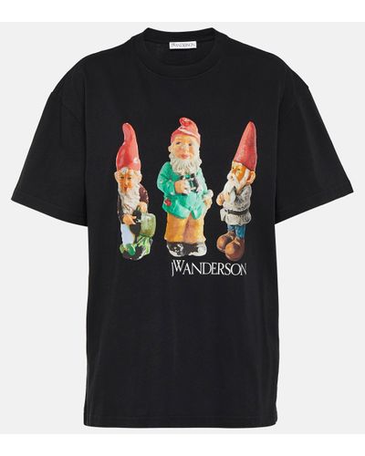 JW Anderson T-shirt imprime en coton - Noir