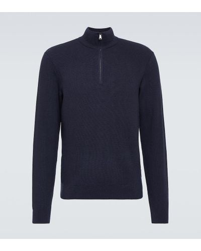Ralph Lauren Purple Label Wool Half-zip Sweater - Blue