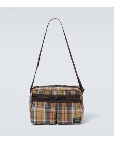 Comme des Garçons X Porter Checked Shoulder Bag - Brown