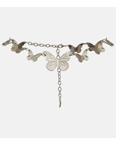 Blumarine Butterfly-embellished Belt - Metallic