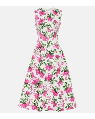 Emilia Wickstead Mara Floral-print Faille Midi Dress - Multicolor