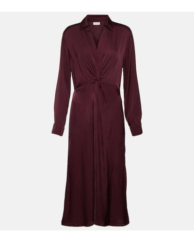 Velvet Bettie Satin Midi Dress - Purple