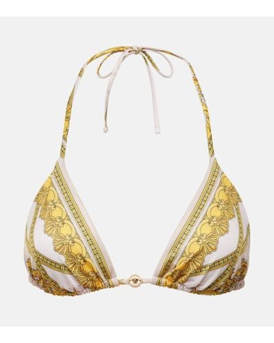 Versace Bedrucktes Bikini-Oberteil - Mettallic
