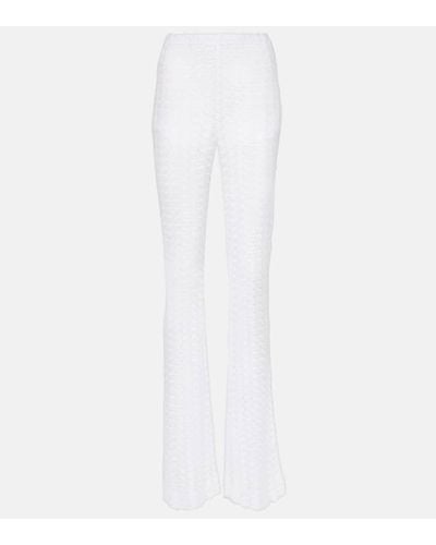 Missoni High-rise Open-knit Flared Pants - White