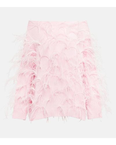 Valentino Pull en laine vierge a plumes - Rose