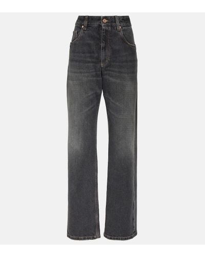 Brunello Cucinelli Mid-Rise Straight Jeans - Grau