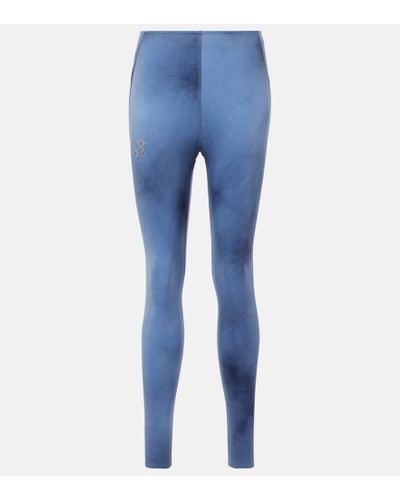 Loewe X On leggings tie-dye con logo - Azul