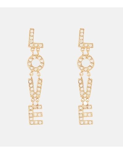 Oscar de la Renta Love Embellished Earrings - Metallic
