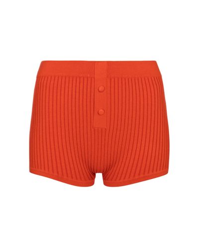 Live The Process Ribbed-knit Shorts - Red