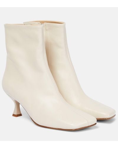 Souliers Martinez Eugenia 60 Leather Ankle Boots - White