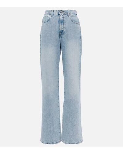 7 For All Mankind High-rise Straight-leg Jeans - Blue