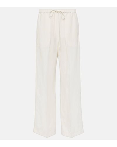 Totême Pantalon ample a taille haute - Blanc