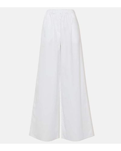 Max Mara Pantalones anchos Navigli de algodon - Blanco