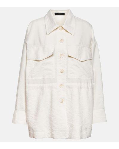 JOSEPH Wellbeck Silk-blend Twill Jacket - White