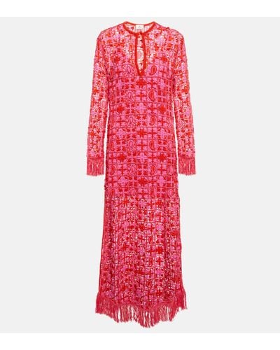 Etro Robe longue en crochet - Rouge