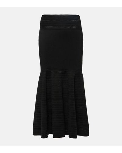 Victoria Beckham Jersey Midi Skirt - Black