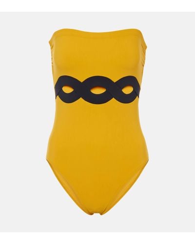 Karla Colletto Octavia Cutout Swimsuit - Yellow