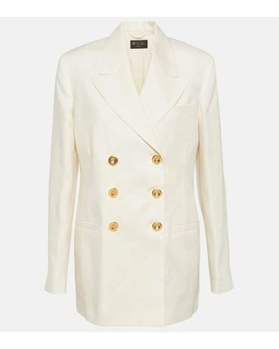 Loro Piana Jamilla Linen And Wool Blazer - White