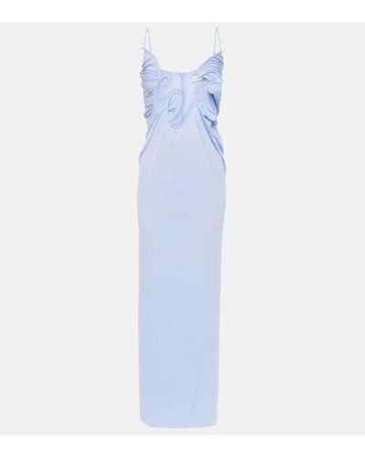 Christopher Esber Vestido largo Molded Venus de malla - Azul