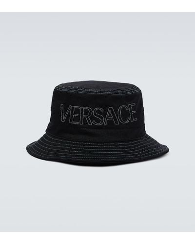 Versace Sombrero de pescador en lona - Negro