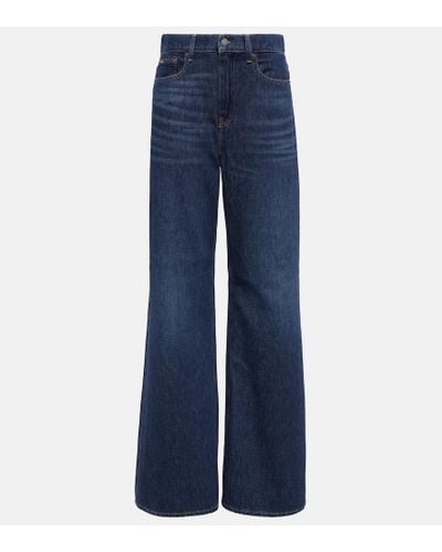 Polo Ralph Lauren Jeans anchos de tiro alto - Azul