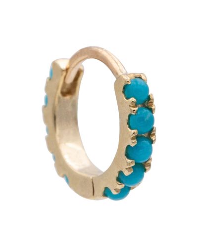 Maria Tash Eternity 14kt Gold Single Hoop Earring With Turquoise - Blue