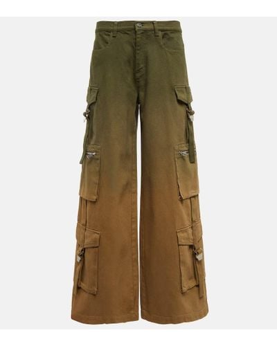 Dion Lee High-rise Cotton Cargo Pants - Green