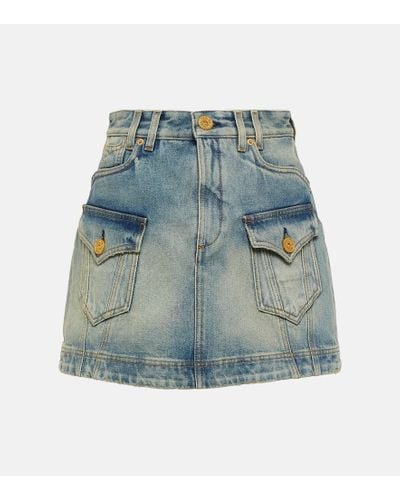Balmain Minigonna cargo di jeans - Blu